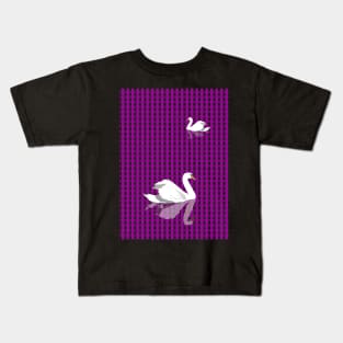 Swans swimming in a grid Kids T-Shirt